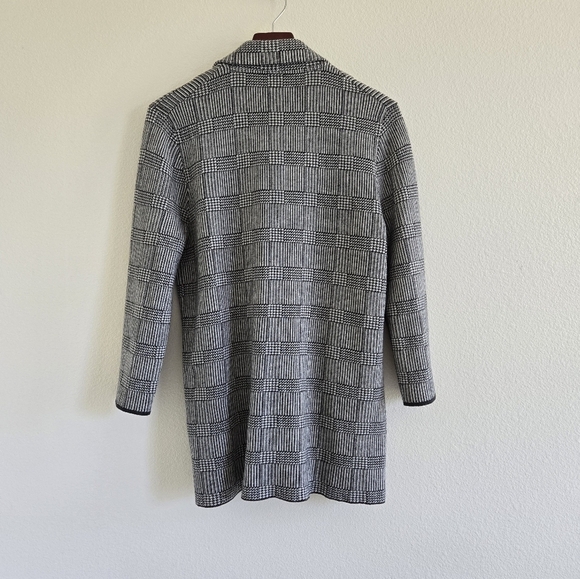 J. Crew Sophie Open Front Sweater Blazer Glen Plaid Wool Blend Size Medium - Picture 11 of 16